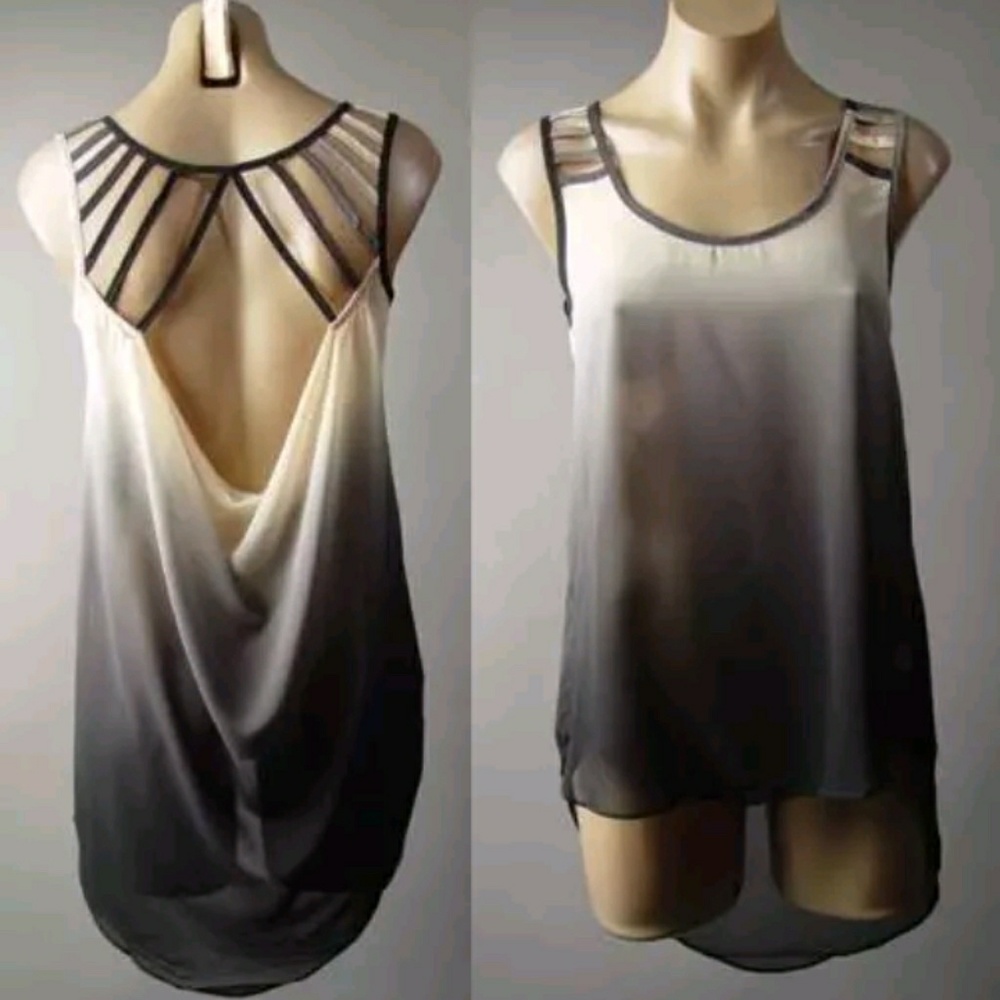 ISO ombre draped back top in M